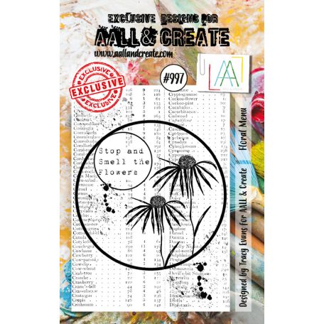 AALL & CREATE Szilikonbélyegző A7 - Floral Menu - Stamp Set (1 db)