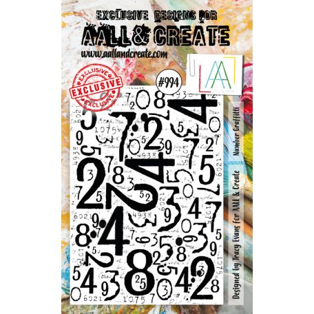AALL & CREATE Szilikonbélyegző A7 - Number Graffitti - Stamp Set (1 db)