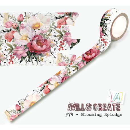 AALL & CREATE Dekorációs ragasztószalag 25mm - Blooming Splodge - Washi Tape (1 db)