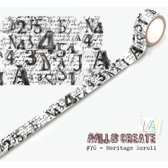   AALL & CREATE Dekorációs ragasztószalag 20mm - Heritage Scroll - Washi Tape (1 db)