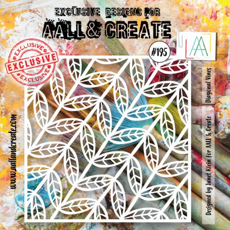 AALL & CREATE Stencil 6" (15 cm) - Diagonal Vines (1db)