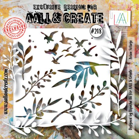 AALL & CREATE Stencil 6" (15 cm) - Avian Foliage (1db)