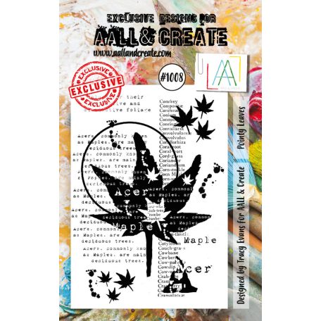 AALL & CREATE Szilikonbélyegző A6 - Pointy Leaves - Stamp Set (1 db)
