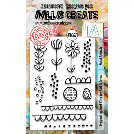 AALL & CREATE Szilikonbélyegző A6 - Skool Scrawls - Stamp Set (1 db)