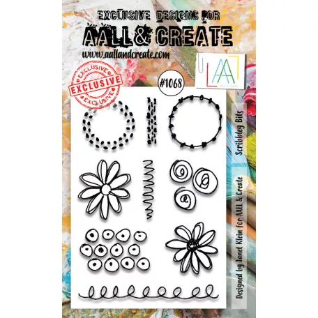 AALL & CREATE Szilikonbélyegző A6 - Scribbley Bits - Stamp Set (1 db)