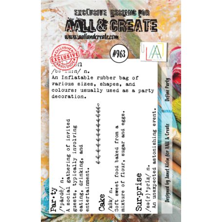 AALL & CREATE Szilikonbélyegző A7 - Define Party - Stamp Set (1 db)