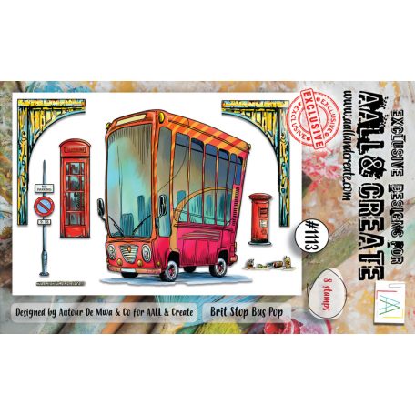 AALL & CREATE Szilikonbélyegző A6 - Brit Stop Bus Pop - Stamp Set (1 db)