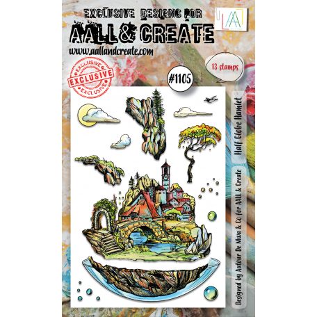 AALL & CREATE Szilikonbélyegző A6 - Half Globe Hamlet - Stamp Set (1 db)