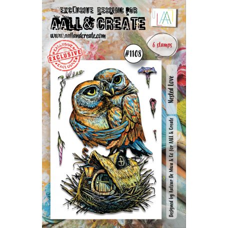 AALL & CREATE Szilikonbélyegző A7 - Nested Love - Stamp Set (1 db)