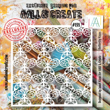 AALL & CREATE Stencil 6" (15 cm) - Butterfly Kisses (1db)