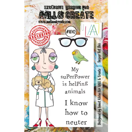 AALL & CREATE Szilikonbélyegző A7 - Super Vet Dee - Stamp Set (1 db)