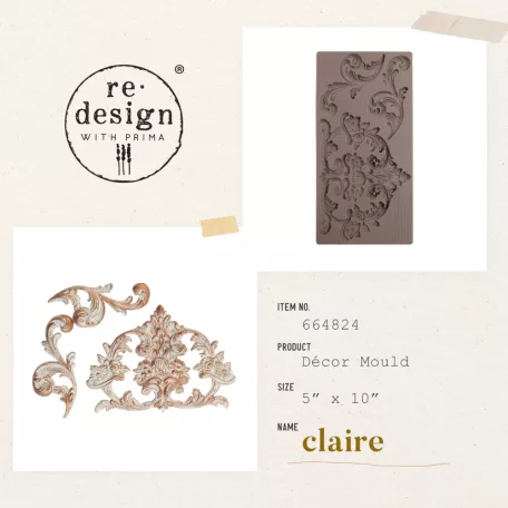 Redesign with Prima Öntőforma 5″X10″ - Claire - Décor Mould (1 db)