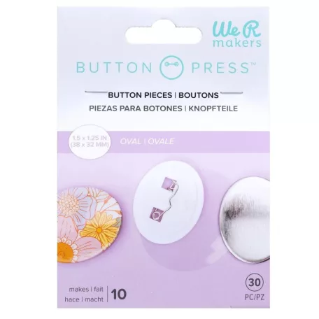 Kitűzőalap - szív , Oval Small Refill pack/ WRMK Button Press (10 db)