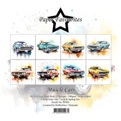   Paper Favourites Scrapbook papírkészlet 12" (30 cm) - Muscle Cars - Paper Pack (8 ív)
