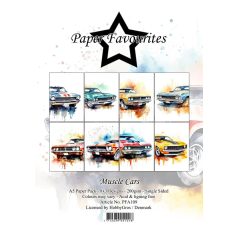   Paper Favourites Scrapbook papírkészlet A5 - Muscle Cars - Paper Pack (24 ív)