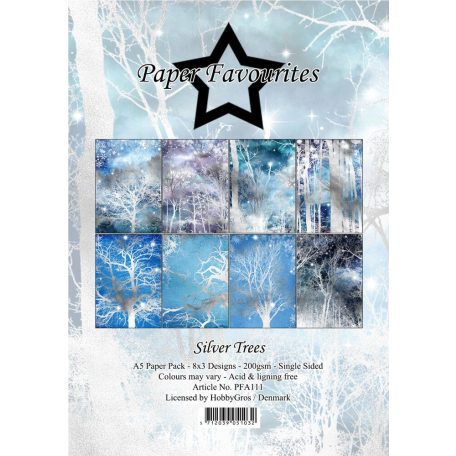 Paper Favourites Scrapbook papírkészlet A5 - Silver Trees - Paper Pack (24 ív)