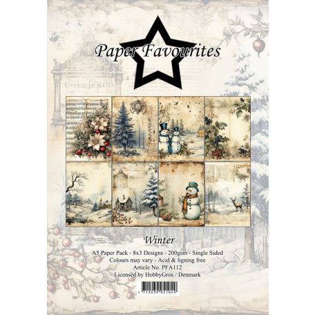 Paper Favourites Scrapbook papírkészlet A5 - Winter - Paper Pack (24 ív)