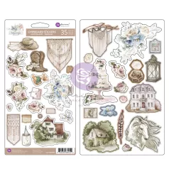   Prima Marketing Chipboard - Bohemian Heart - Chipboard Stickers  (1 csomag)