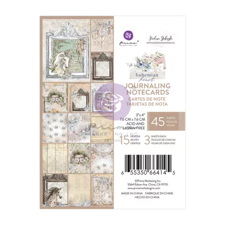 Prima Marketing Komment kártya  3" x 4" - Bohemian Heart - Journaling Cards (34 lap)