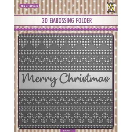 Nellie's Choice Domborító mappa - Merry Christmas - 3D Embossing Folders (1 db)