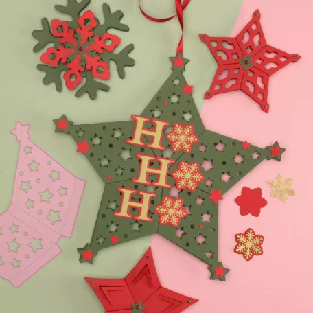 Nellie's Choice Vágósablon - Star Ornament Large 3D - Folding Dies (1 csomag)