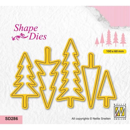 Nellie's Choice Vágósablon - Christmas Trees - Shape Dies (1 csomag)
