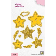   Nellie's Choice Vágósablon - Poinsetta Flower and Branches - Shape Dies (1 csomag)