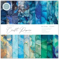   Craft Consortium Papírkészlet 8" (20 cm) - Drops Ocean (30 lap)