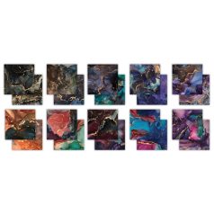   Craft Consortium Papírkészlet 12" (30 cm) - Ink Drops Midnight - Essential Craft Papers (30 lap)