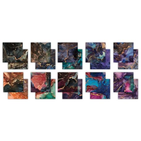 Craft Consortium Papírkészlet 12" (30 cm) - Ink Drops Midnight - Essential Craft Papers (30 lap)