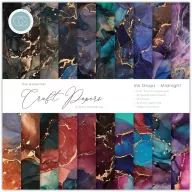   Craft Consortium Papírkészlet 8" (20 cm) - Ink Drops Midnight (30 lap)