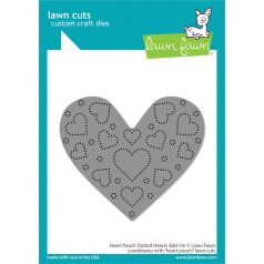   Lawn Fawn Vágósablon LF3319 - Heart Pouch Dotted Hearts Add-On - Lawn Cuts (1 csomag)