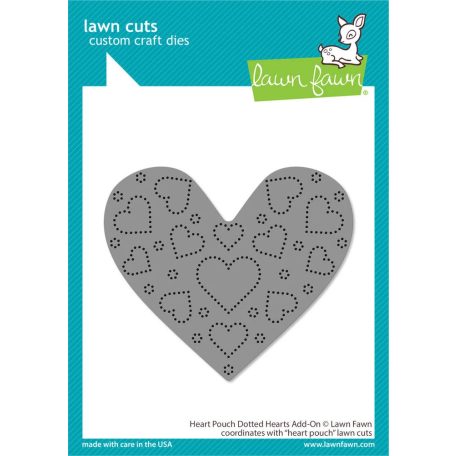 Lawn Fawn Vágósablon LF3319 - Heart Pouch Dotted Hearts Add-On - Lawn Cuts (1 csomag)