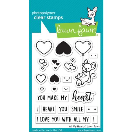 Lawn Fawn Szilikonbélyegző LF3017 - All My Heart - Clear Stamps (1 csomag)