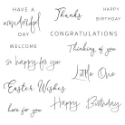 SIZZIX szilikonbélyegző 666519, Daily Sentiments / Sizzix Clear Stamps  (1 csomag)