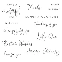   SIZZIX szilikonbélyegző 666519, Daily Sentiments / Sizzix Clear Stamps  (1 csomag)