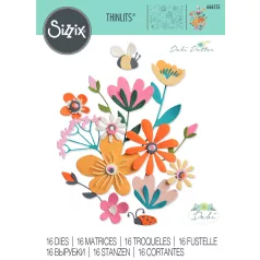   SIZZIX vágósablon 666255 - Fabulous Bold Flora - Debi Potter - Thinlits Die Set  (1 csomag)