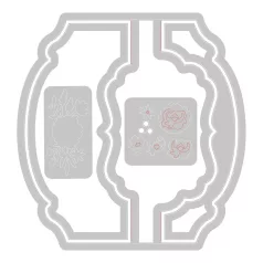   SIZZIX vágósablon 666122 - Card, Label - Jen Long - Thinlits Die Set  (1 csomag)