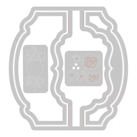 SIZZIX vágósablon 666122 - Card, Label - Jen Long - Thinlits Die Set  (1 csomag)