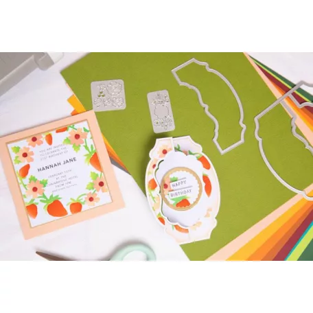 SIZZIX vágósablon 666122 - Card, Label - Jen Long - Thinlits Die Set  (1 csomag)