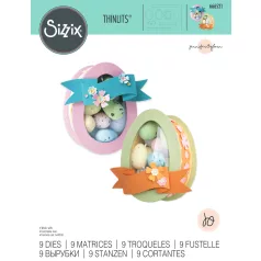   SIZZIX vágósablon 666521 - Easter Egg Box - Jennifer Ogborn - Thinlits Die Set  (1 csomag)
