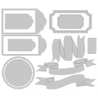 SIZZIX vágósablon 666250 - Vintage Tags & Banners - Kath Breen - Thinlits Die Set  (1 csomag)