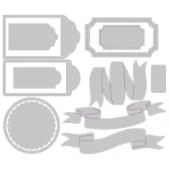   SIZZIX vágósablon 666250 - Vintage Tags & Banners - Kath Breen - Thinlits Die Set  (1 csomag)