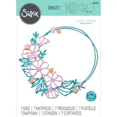   SIZZIX vágósablon 666522 - Floral Round - Lisa Jones - Thinlits Die Set  (1 csomag)