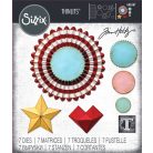 SIZZIX vágósablon 666567 - Vault Rosettes - Tim Holtz - Thinlits Die Set  (1 csomag)