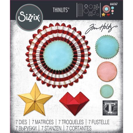 SIZZIX vágósablon 666567 - Vault Rosettes - Tim Holtz - Thinlits Die Set  (1 csomag)