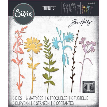 SIZZIX vágósablon 666565 - Vault Wildflowers - Tim Holtz - Thinlits Die Set  (1 csomag)