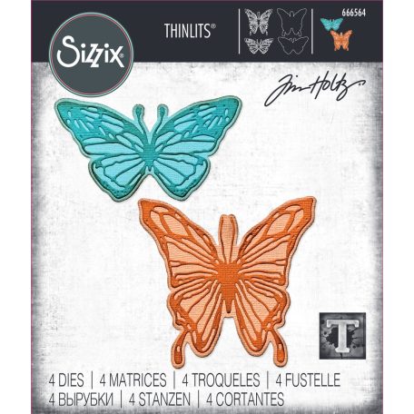 SIZZIX vágósablon 666564 - Vault Scribbly Butterfly - Tim Holtz - Thinlits Die Set  (1 csomag)