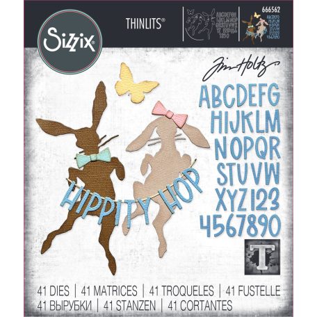 SIZZIX vágósablon 666562 - Vault Hippity Hop - Tim Holtz - Thinlits Die Set  (1 csomag)