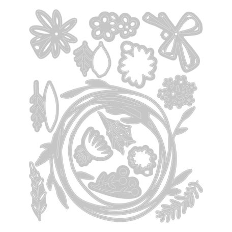 SIZZIX vágósablon 666563 - Vault Funky Floral Wreath - Tim Holtz - Thinlits Die Set  (1 csomag)